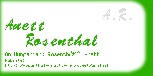 anett rosenthal business card